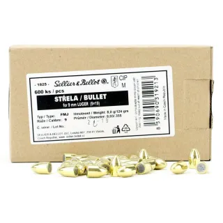 Куршум Sellier Bellot кал.9х19 FMJ 8.0гр (600бр)