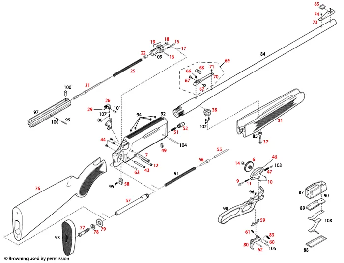 Ос на ключалката на пълнител BAR ST/LT 35,1mm поз.47