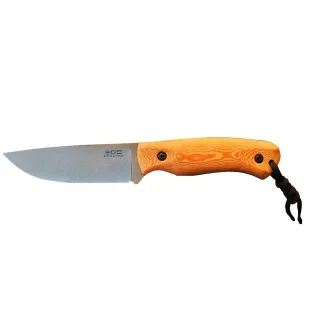 Нож Ego Mod.41 оранжева микарта и черна кожена кания