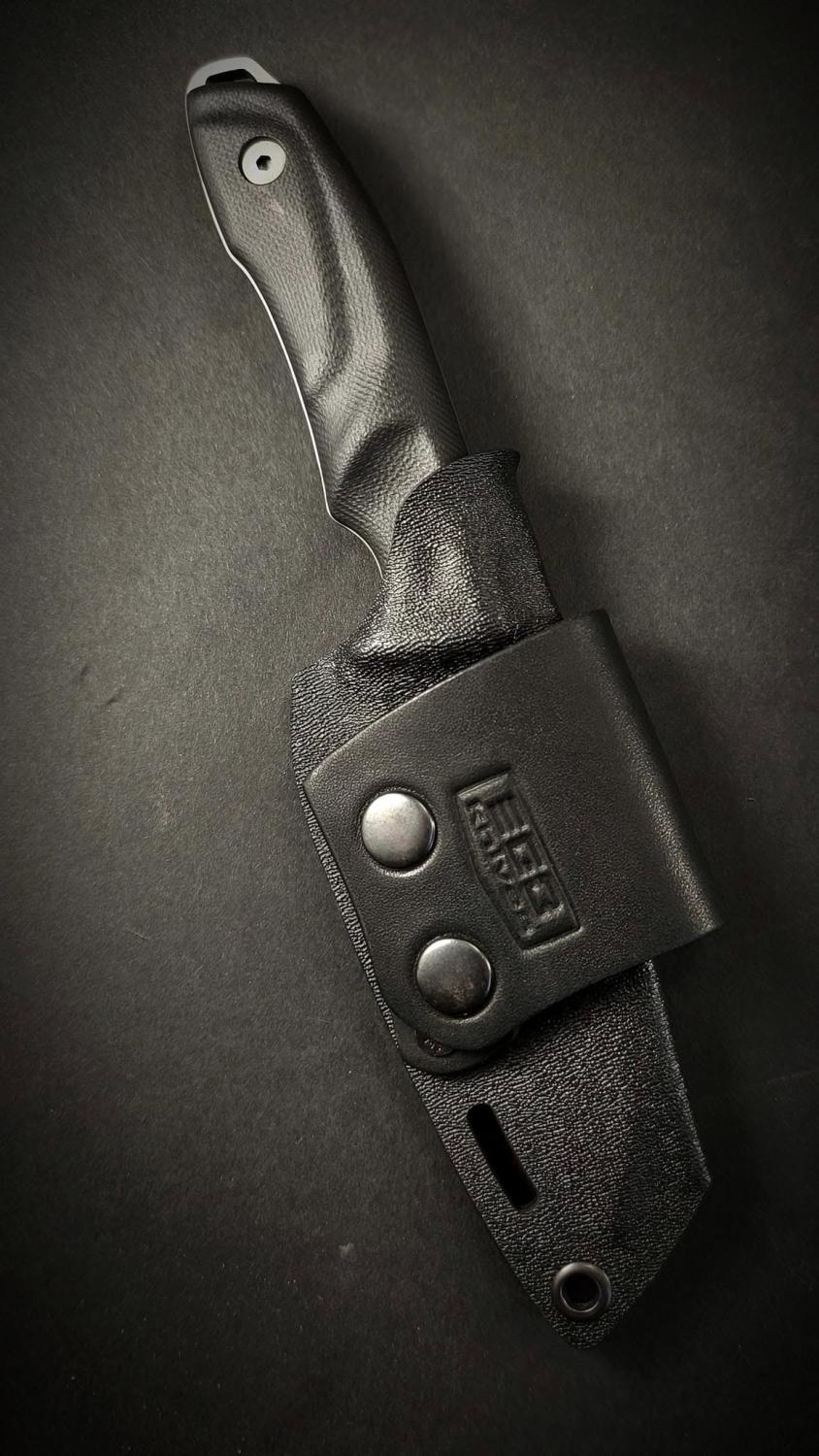 Нож Ego Mod.58 Venom N690 G10 черна ръкохватка и кания Kydex