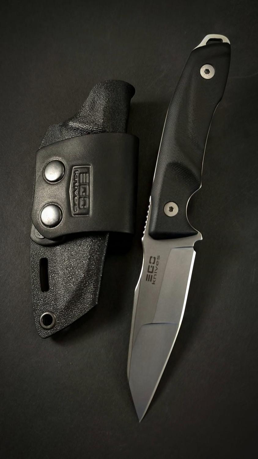 Нож Ego Mod.58 Venom N690 G10 черна ръкохватка и кания Kydex