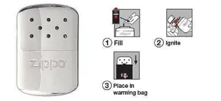Печка за ръце Zippo chrome gray бензинова