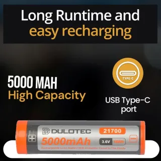 Фенер Dulotec Multi Zoom 1200Lum 1300m 21700 Li-ion с дистанционно