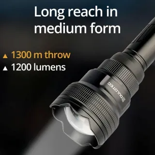 Фенер Dulotec Multi Zoom 1200Lum 1300m 21700 Li-ion с дистанционно