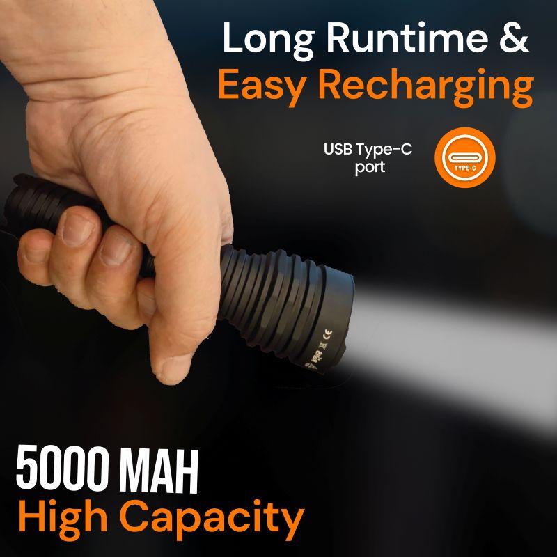 Фенер Dulotec C9 Dominator 3000Lum 1000m, диод Luminus SFT25R батерия 21700Li-ion