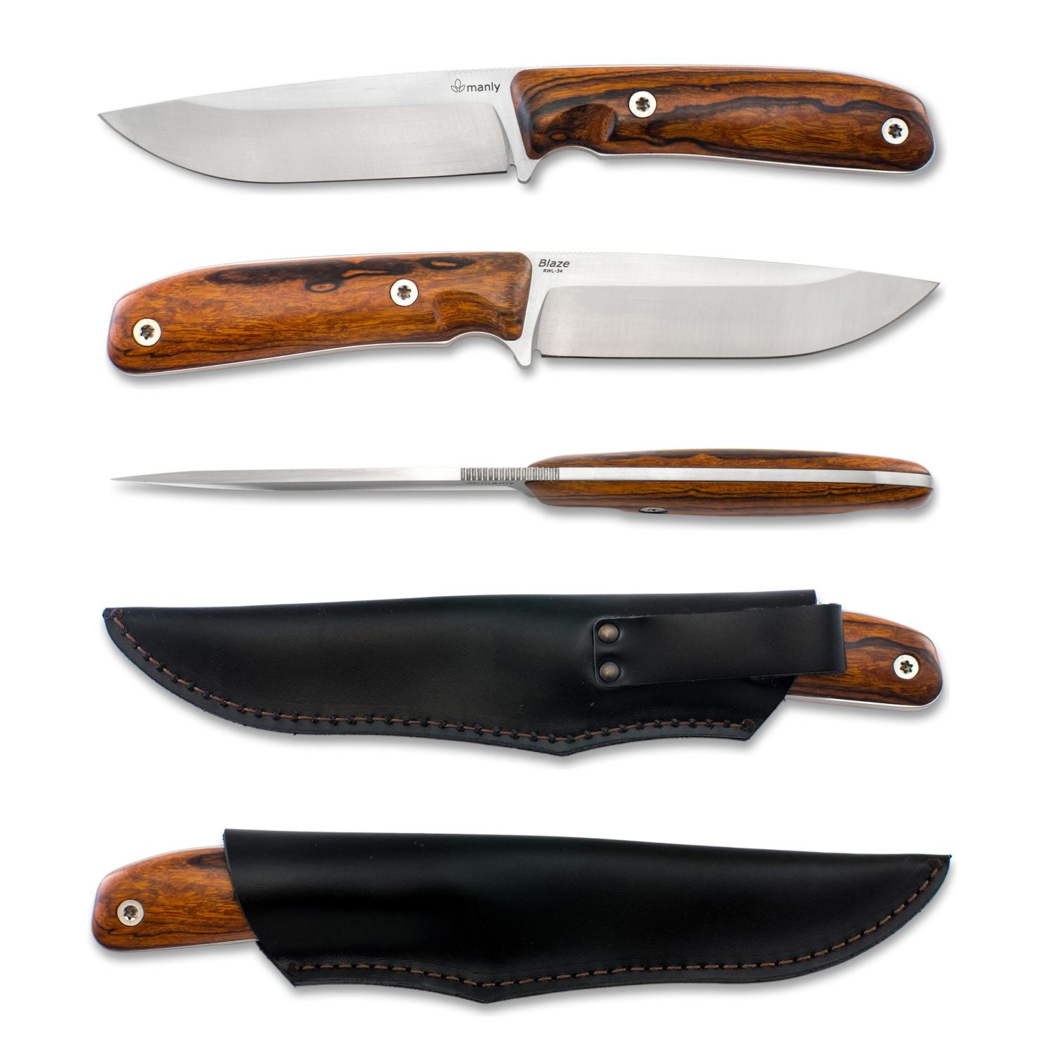 Manly Blaze Iron Wood RWL-34 leather sheat