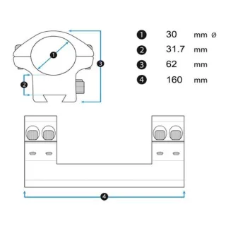 Монтаж Arken Rigid Precision Cantilever 30 mm Weaver/Picatinny 0 MOA ARL30