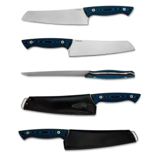 Кухненски нож Manly CHEF 18 SET 14C28N black/blue