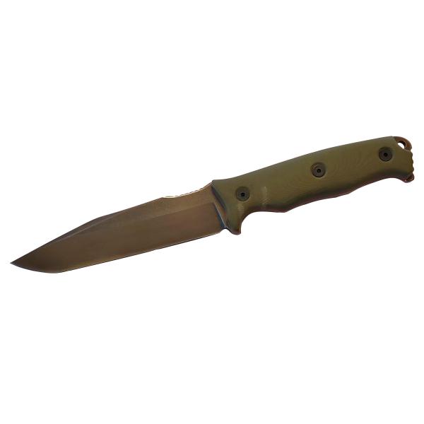 Нож Ego Mod.50 зелена G10 с кожена кания