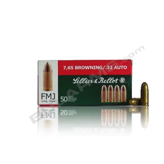 Патрони Sellier&Bellot 7.65 Browning/.32 Auto FMJ 4,75 g