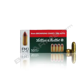 Патрони Sellier&Bellot 9x17/.380 Auto FMJ 6,0 g