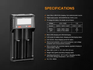 Зарядно за батерии Fenix АРЕ D2 Dual Channel