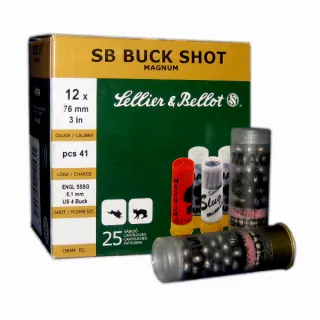 Sellier & Bellot SB Buck Shot Magnum 12/76 6.1 mm.