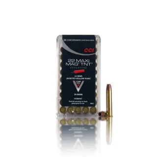 CCI  Maxi-Mag TNT 22 WMR  Jacketed HP 30 gr.