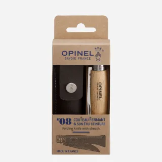 Сгъваем нож Opinel Inox No.8 trekking бук + кожен калъф