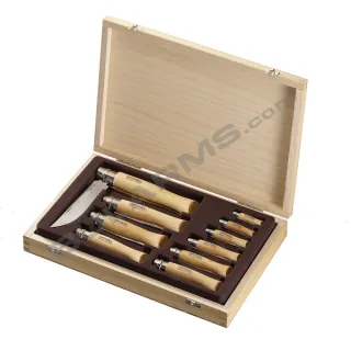 Opinel комплект 10 ножа дървена кутия